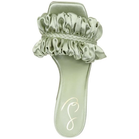 Discount π Sam Edelman π© Women's Kady Silk Ruffle π Dress Mules Natural π - Image 4