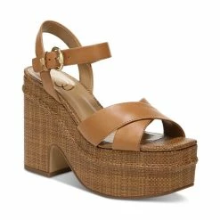 Best Pirce ✔️ Sam Edelman 👩 Women's Trianna Platform Wedge 🩴 Sandals Light Cuoio Brown ⌛