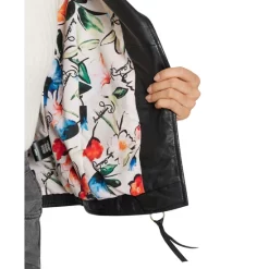 Outlet 🤩 Sam Edelman 👩 Women's Leather Moto Jacket Black 🌟