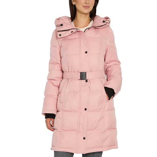 Wholesale π Sam Edelman π© Women's Belted Hooded Puffer π§₯ Coat Pink π - Image 6
