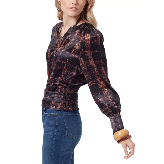 Deals π₯ Sam Edelman π© Women's Edith Abstract Pleated-Waist Top Charcoal β - Image 4