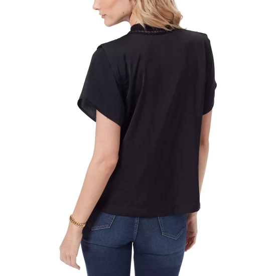 Discount π Sam Edelman Leona Braided Neckline Short Sleeve Sweater Black π - Image 4