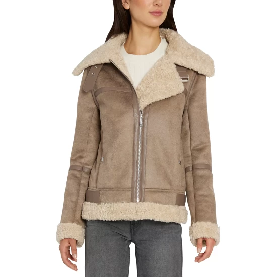 Top 10 β€οΈ Sam Edelman π© Women's Faux-Shearling Moto π§₯ Coat Light Khaki π - Image 5