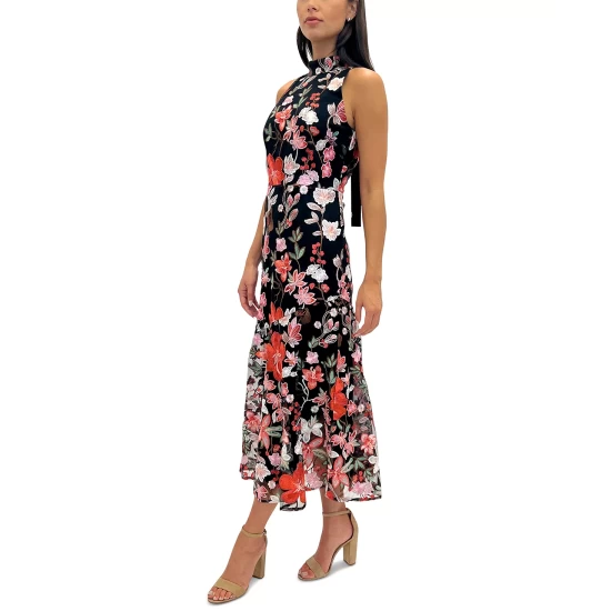 Best deal β¨ Sam Edelman π© Women's Floral-Embroidery Sleeveless π Dress Pink Multi π - Image 4