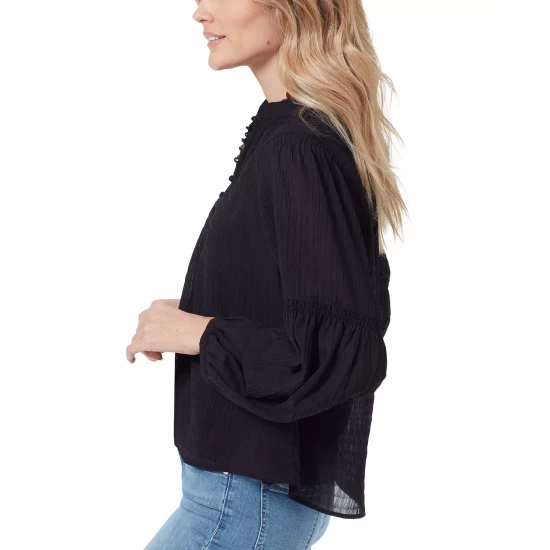Wholesale π Sam Edelman π© Women's Emmeline Smocking-Trimmed Blouse Black π - Image 4