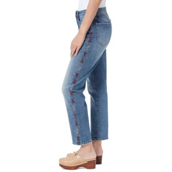 Cheapest β Sam Edelman π© Women's Side-Embroidered Slim Straight-Leg π Jeans Snow Canyon π - Image 4