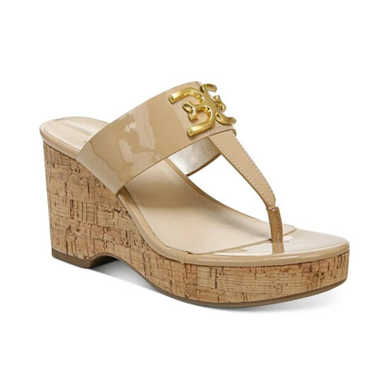 Buy π Sam Edelman π© Women's Yardlie Emblem Platform Wedge π©΄ Sandals Almond Patent π§¨
