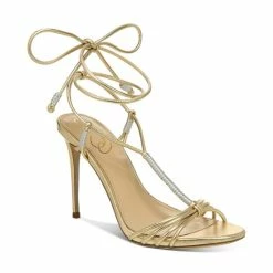 Budget 🤩 Sam Edelman 👩 Women's Safiya Strappy 👗 Dress 🩴 Sandals Gold Leaf 🥰