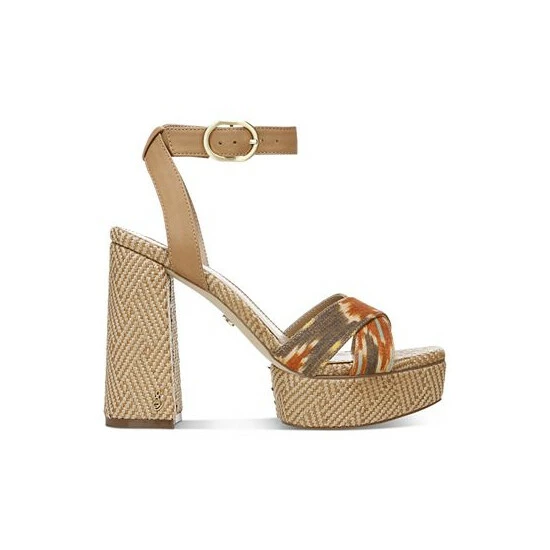 Budget π Sam Edelman π© Women's Nolita Raffia Platform π©΄ Sandals Sunset Orange Multi βοΈ - Image 2