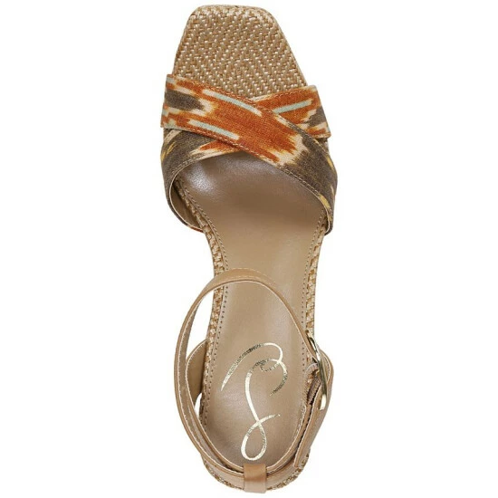 Budget π Sam Edelman π© Women's Nolita Raffia Platform π©΄ Sandals Sunset Orange Multi βοΈ - Image 4