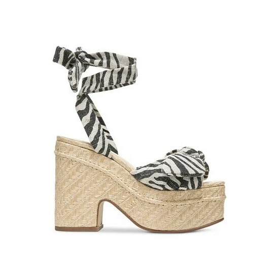 Buy π Sam Edelman π© Women's Tula Ankle-Tie Platform Wedge π©΄ Sandals Black And Natural π₯° - Image 2