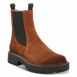 Best Sale ❤️ Sam Edelman 👩 Women's Laguna Lug-Sole Chelsea Booties Frontier Brown 🔥