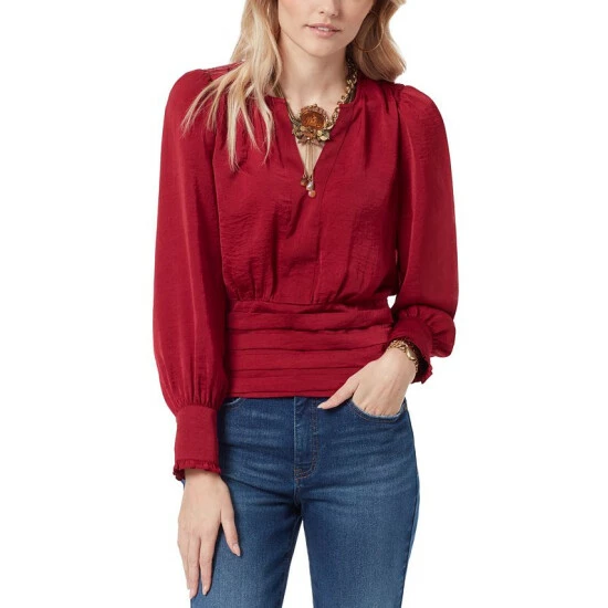 Budget π Sam Edelman Sam Edleman π© Women's Edith Shirred-Shoulder Smocked Top Wine π§¨