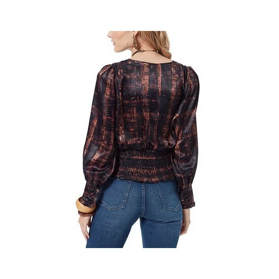 Deals π₯ Sam Edelman π© Women's Edith Abstract Pleated-Waist Top Charcoal β - Image 2