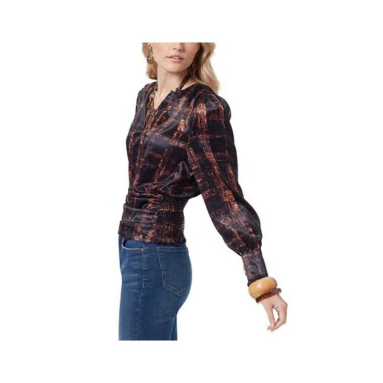 Deals π₯ Sam Edelman π© Women's Edith Abstract Pleated-Waist Top Charcoal β - Image 3