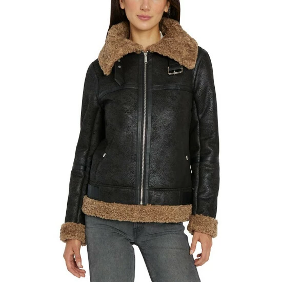 Top 10 β€οΈ Sam Edelman π© Women's Faux-Shearling Moto π§₯ Coat Light Khaki π