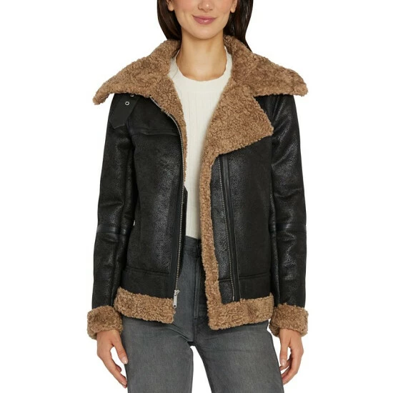Top 10 β€οΈ Sam Edelman π© Women's Faux-Shearling Moto π§₯ Coat Light Khaki π - Image 4