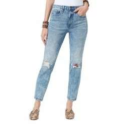 Best Sale ⭐ Sam Edelman High Rise Distressed Straight Leg 👖 Jeans Blue Pond ⌛