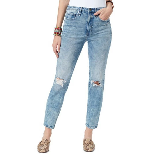 Best Sale β Sam Edelman High Rise Distressed Straight Leg π Jeans Blue Pond β