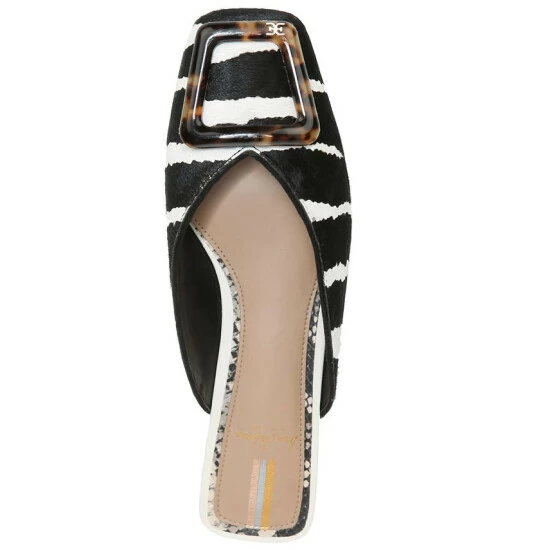 Hot Sale π Sam Edelman π© Women's Lavina Buckle Mules Black Ivory π₯ - Image 4