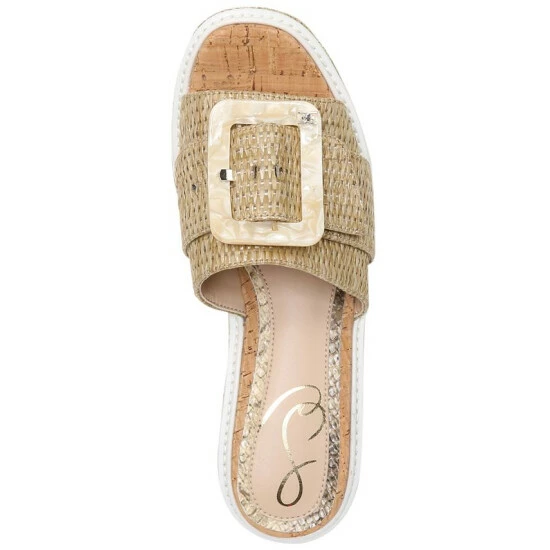 Best Sale π Sam Edelman π© Women's Livi Buckle Wedge π©΄ Sandals Cuoio Raffia β - Image 4