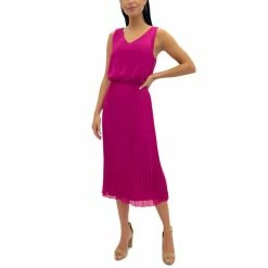 Best deal ✔️ Sam Edelman 👩 Women's Scoop-Neck Sleeveless Chiffon 👗 Dress Magenta ✨