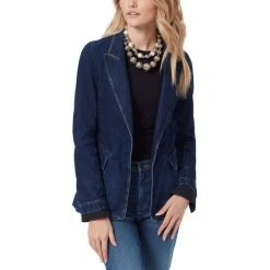 Cheapest ❤️ Sam Edelman Margot Single Breasted Extended Jean Jacket Atlantic 🎉