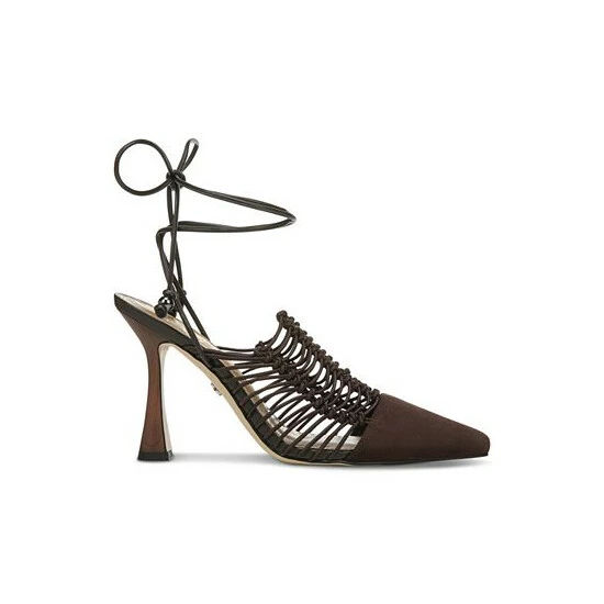 Outlet π Sam Edelman π© Women's Trinity Ankle-Tie Pumps Caviar Brown π - Image 2