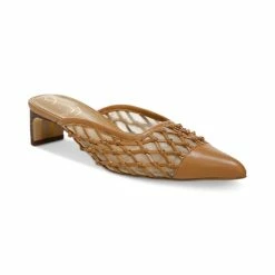 Outlet 🎁 Sam Edelman 👩 Women's Snyder Mesh Mules Light Cuoio Brown 🔥